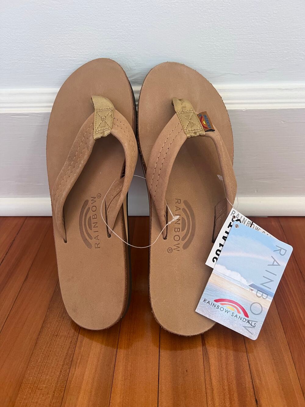 Rainbow Sandals Women’s L 7.5-8.5 Sierra Brown Premium Leather Flip Flops NWT